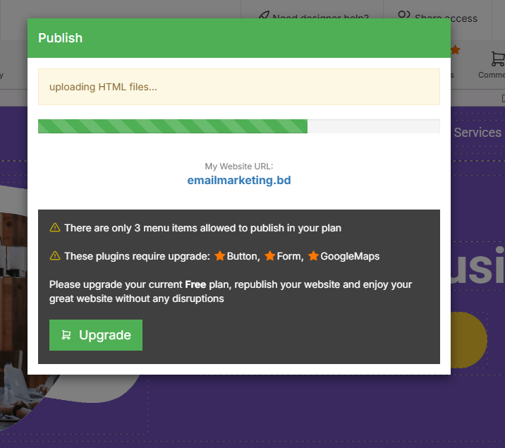 InfinityFree Template Publish হচ্ছে