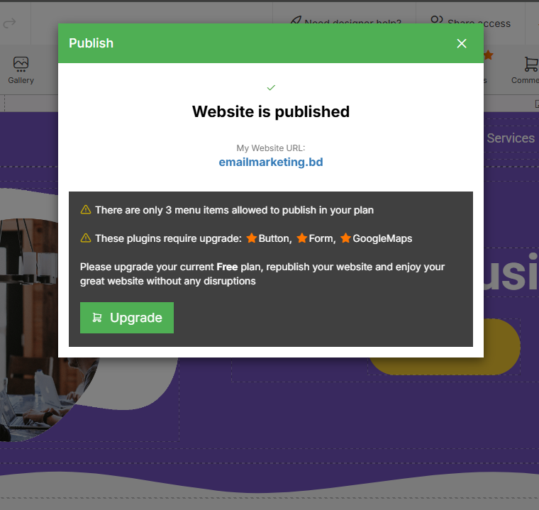 InfinityFree ওয়েবসাইট Published