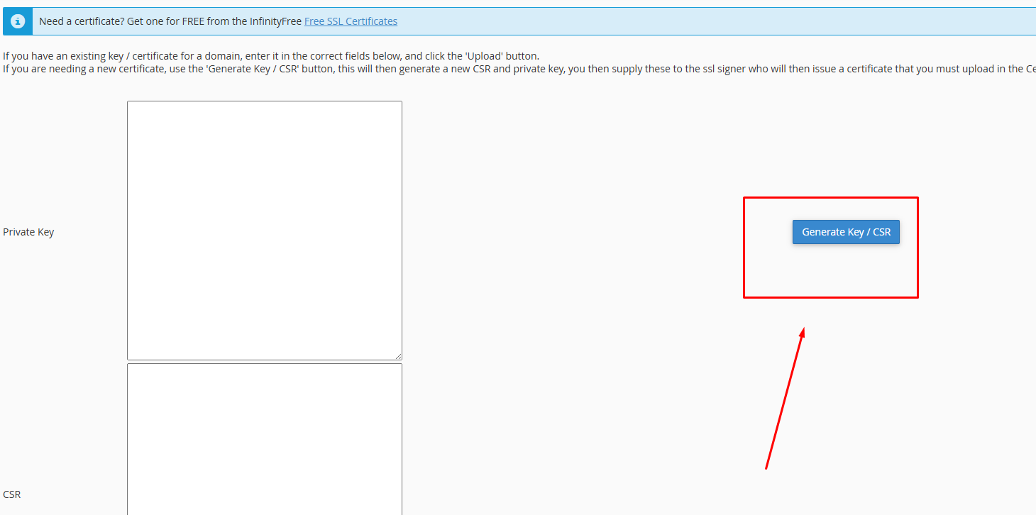 InfinityFree SSL Key Generate করুন