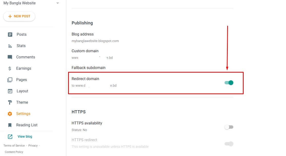 Blogger Redirect Domain চালু করা