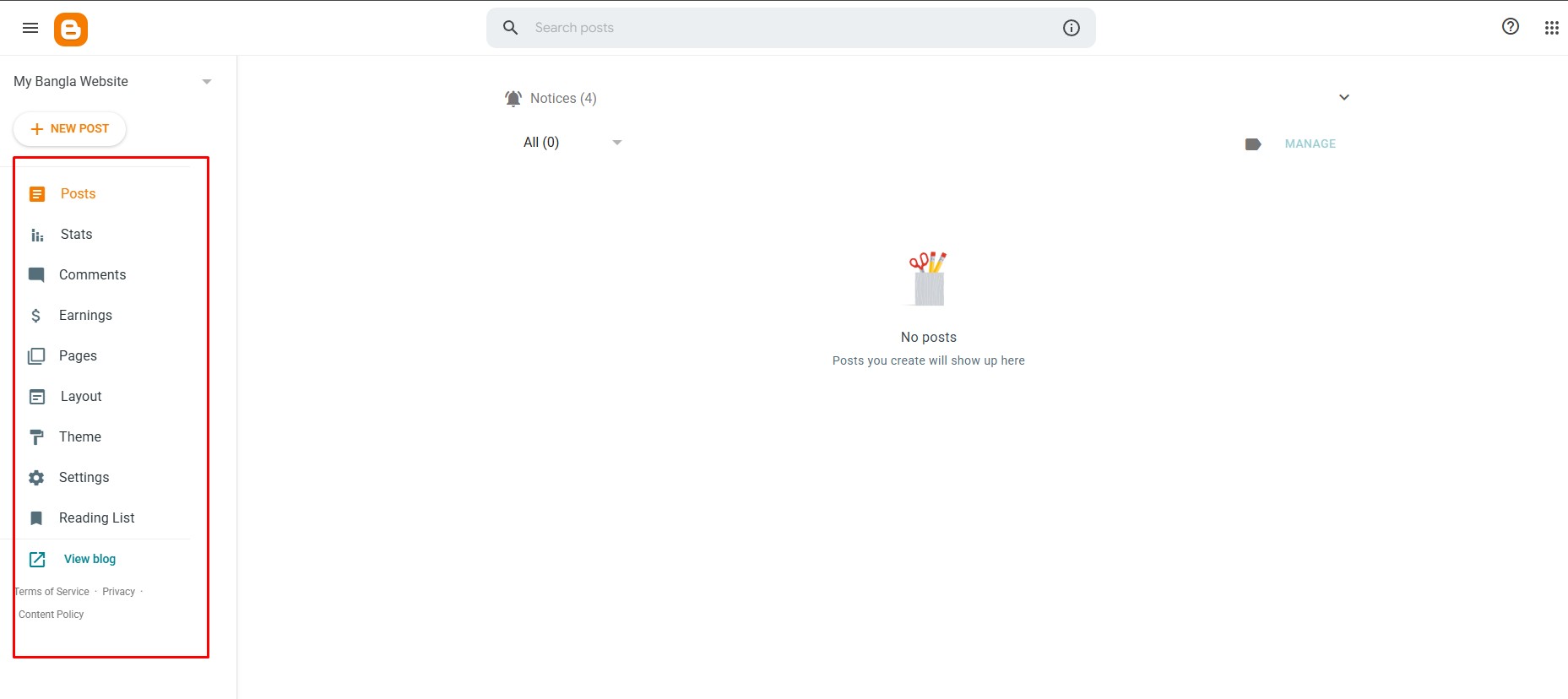 Blogger Dashboard