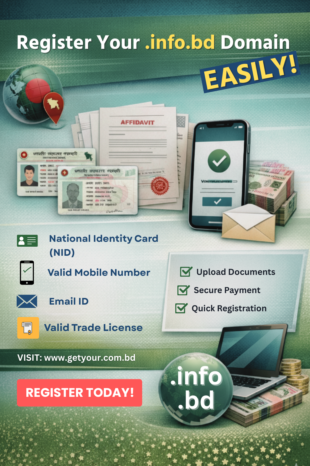.info.bd domain requirements